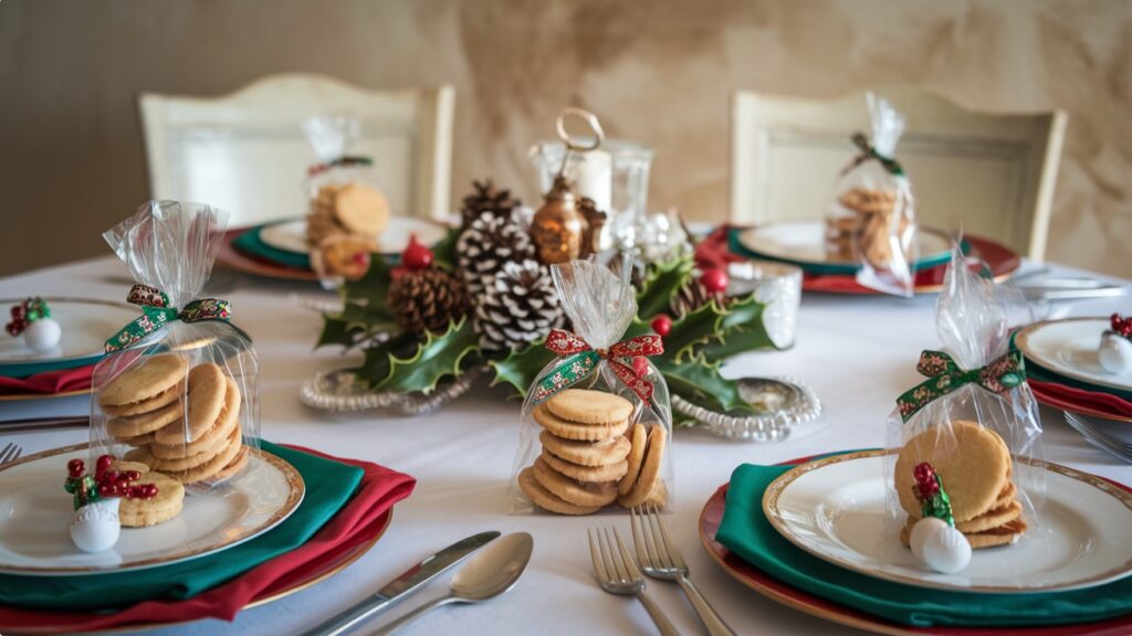 Christmas Table Decorations -DIY Christmas Cookie Favors