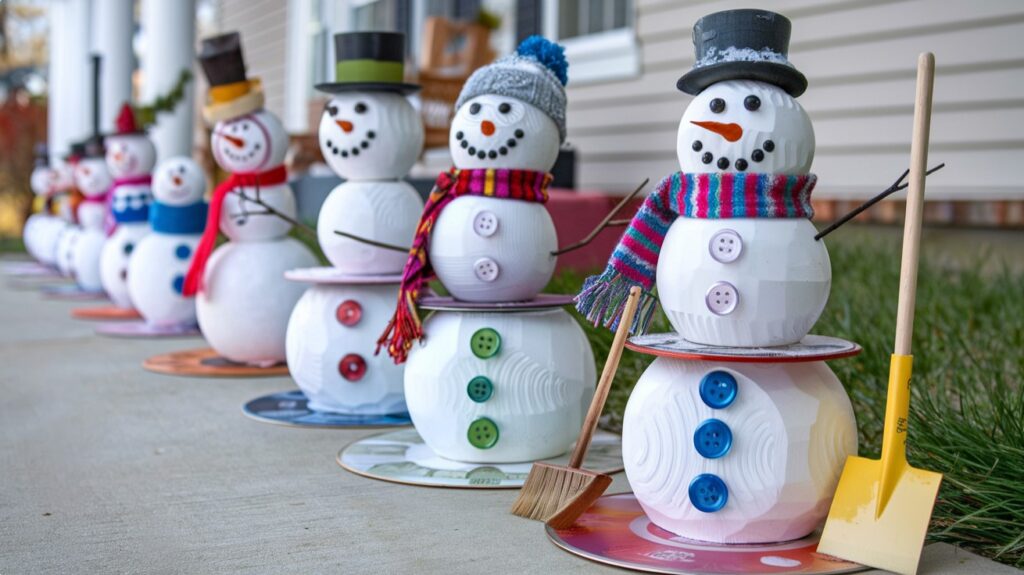 Outdoor Christmas Decor Ideas - DIY Snowman Yard Stakes