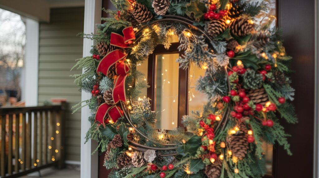 Outdoor Christmas Decor Ideas - Outdoor Lighted Christmas Wreath