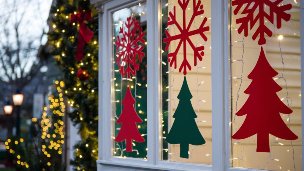 Outdoor Christmas Decoration ideas - Christmas Window Silhouettes