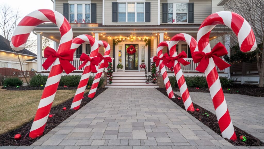 Outdoor Christmas Decoration ideas - DIY Candy Cane Lane Entrance