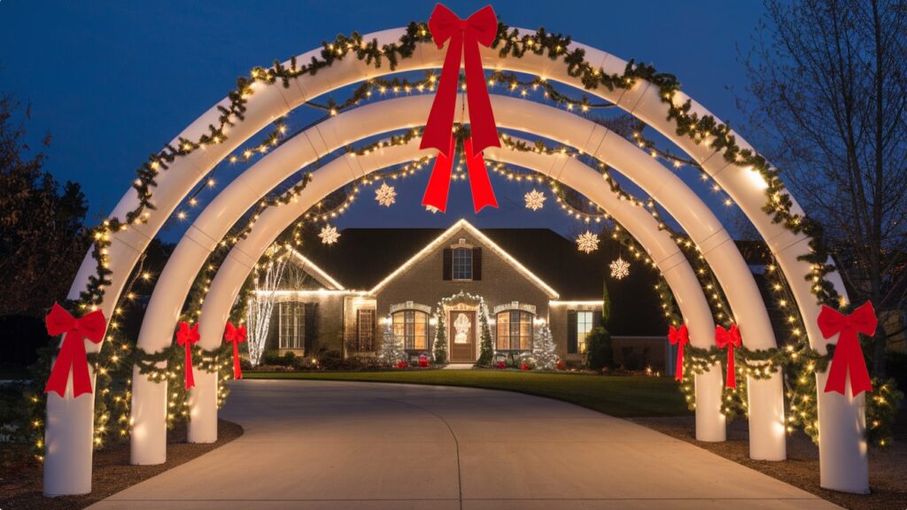 Outdoor Christmas Decoration ideas - DIY Christmas Light Archway