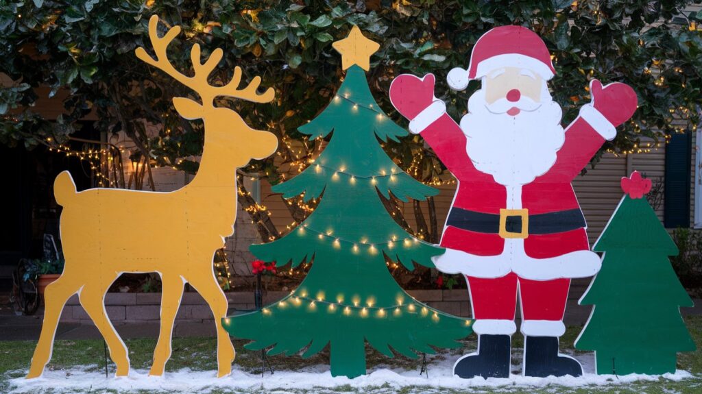 Outdoor Christmas Decoration ideas - DIY Christmas-Themed Silhouette Figures