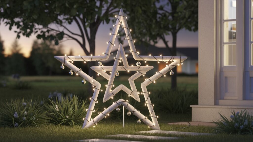 Outdoor Christmas Decoration ideas - DIY Giant Star Lights