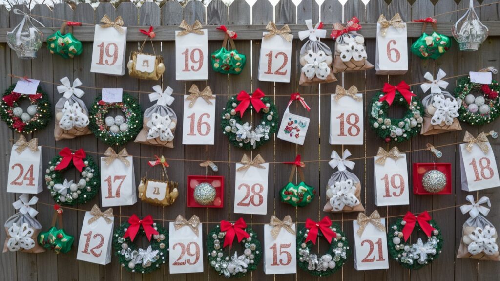 Outdoor Christmas Decoration ideas - DIY Outdoor Advent Calendar Fence Display