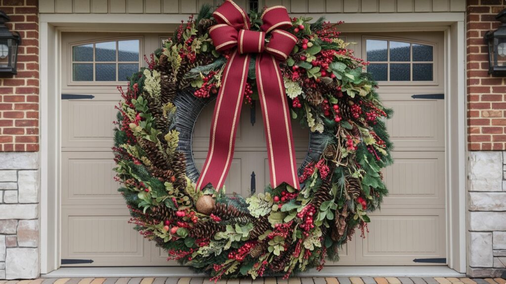 Outdoor Christmas Decoration ideas - Oversized DIY Outdoor Wreath