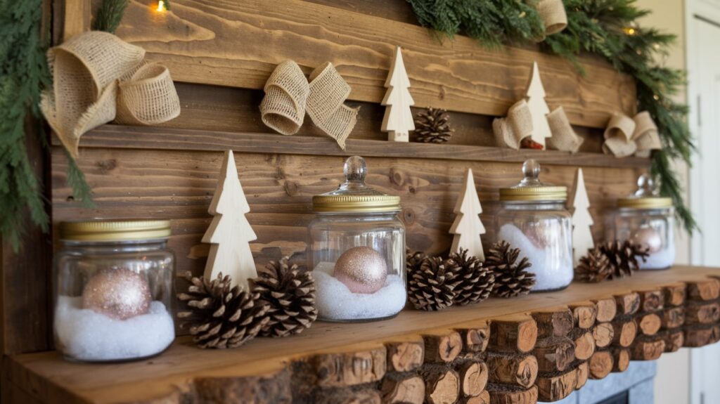 Rustic Wooden Shelf Display